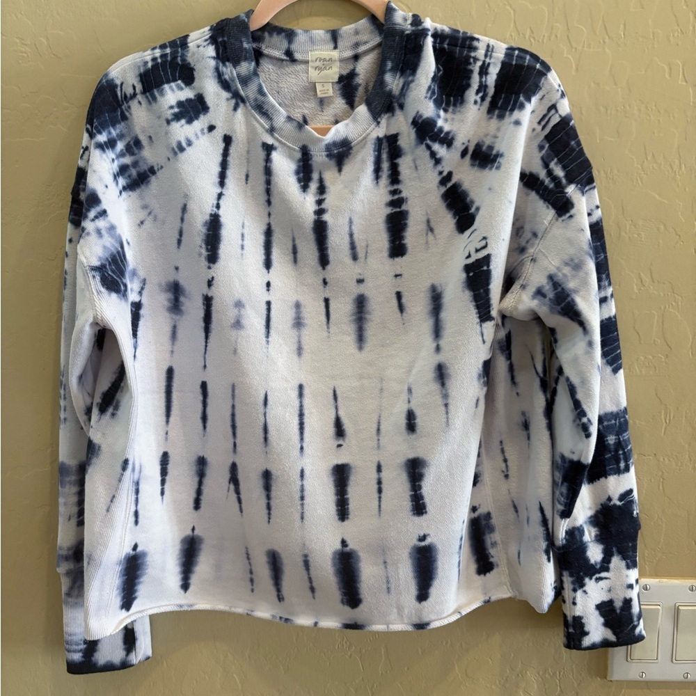 Navy Tie-Dye Women's Cowl Neck Sweater